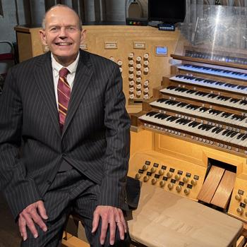 James Kibbie at the console of the organ at the Cathedral of Notre-Dame, Paris, France
