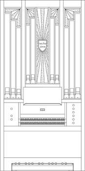 Sketch of M. P. Rathke, Inc., Opus 13, Trinity Lutheran Church, Terre Haute, Indiana