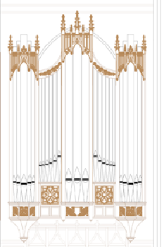 Rendering of new Schoenstein organ for First United Methodist Church, Montgpmery, Alabama