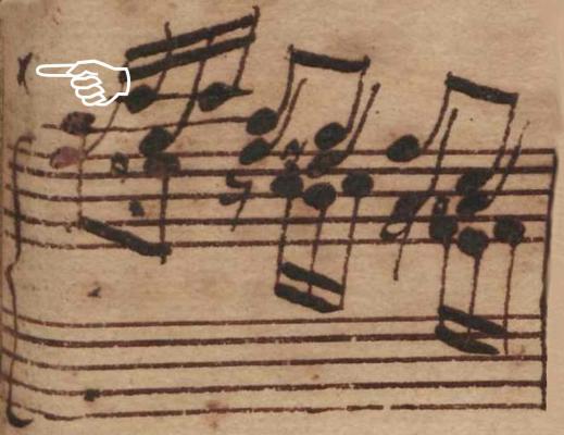 The x in the score