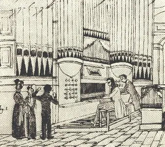Mendelssohn at the organ of the Heiliggeistkirche in Heidelberg