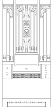 Sketch of M. P. Rathke, Inc., Opus 13, Trinity Lutheran Church, Terre Haute, Indiana