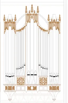 Rendering of new Schoenstein organ for First United Methodist Church, Montgpmery, Alabama