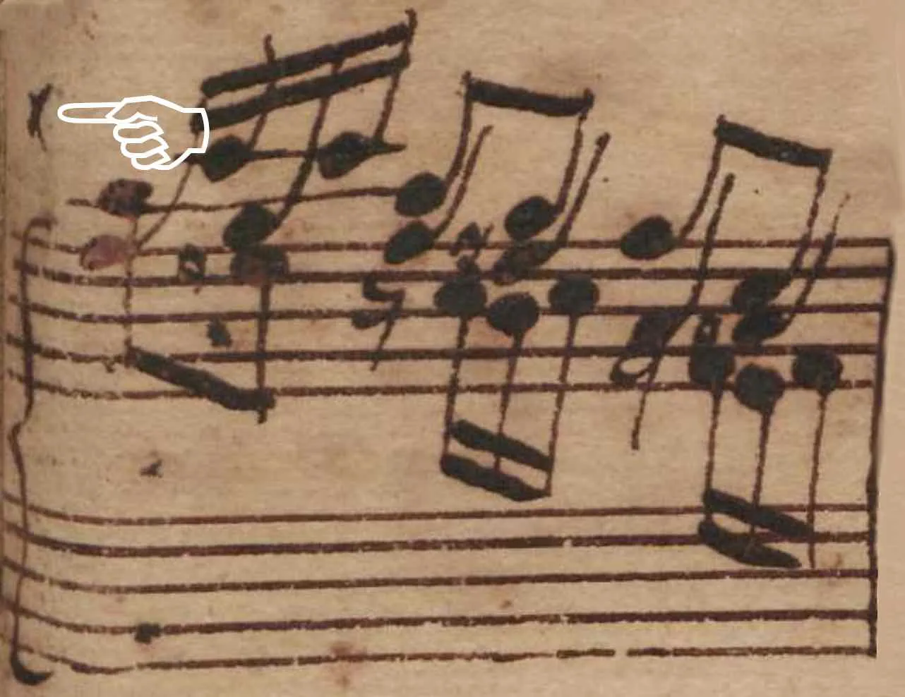 The x in the score